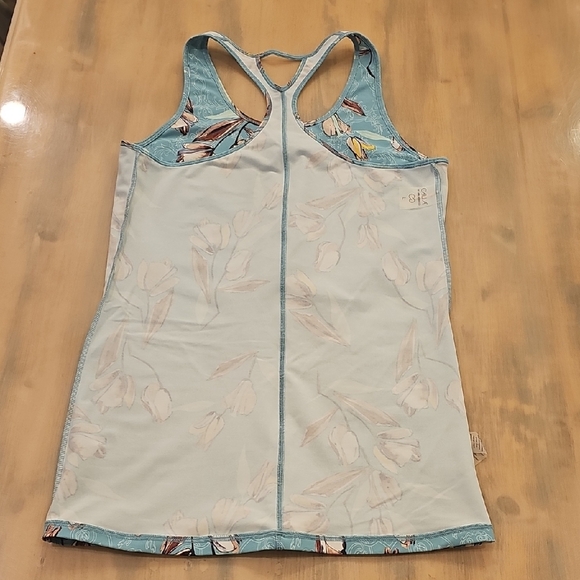Calia Floral Racerback Tank Top - Blue and Brown - Picture 6 of 9